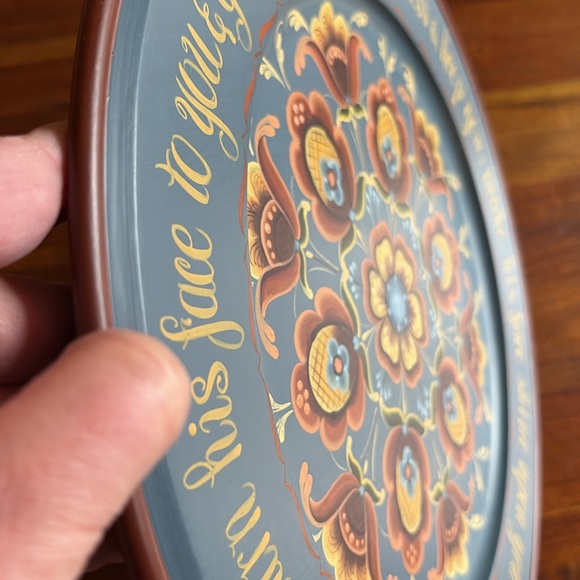 Original ROSEMALING Wooden Plate - by artist Rhonda Fritech - Limited edition - Picture 12 of 17